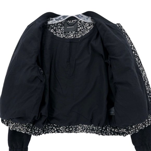 Maison Scotch Soda Leopard Animal Print Bomber Jacket Wool Blend Size 2 - Picture 7 of 11